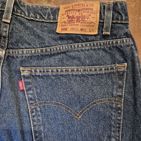 Vintage Levi’s 505 Jeans Mens 36 Regular Fit Straight Leg Red Tab Blue Denim - Picture 5 of 10